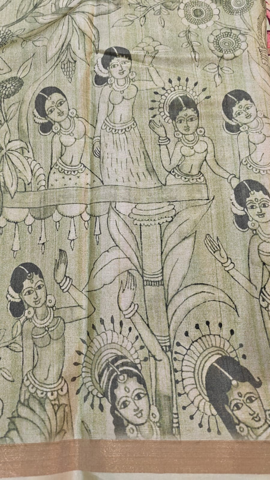 Neon Green Saree Madhubhani Printed In Kia Silk