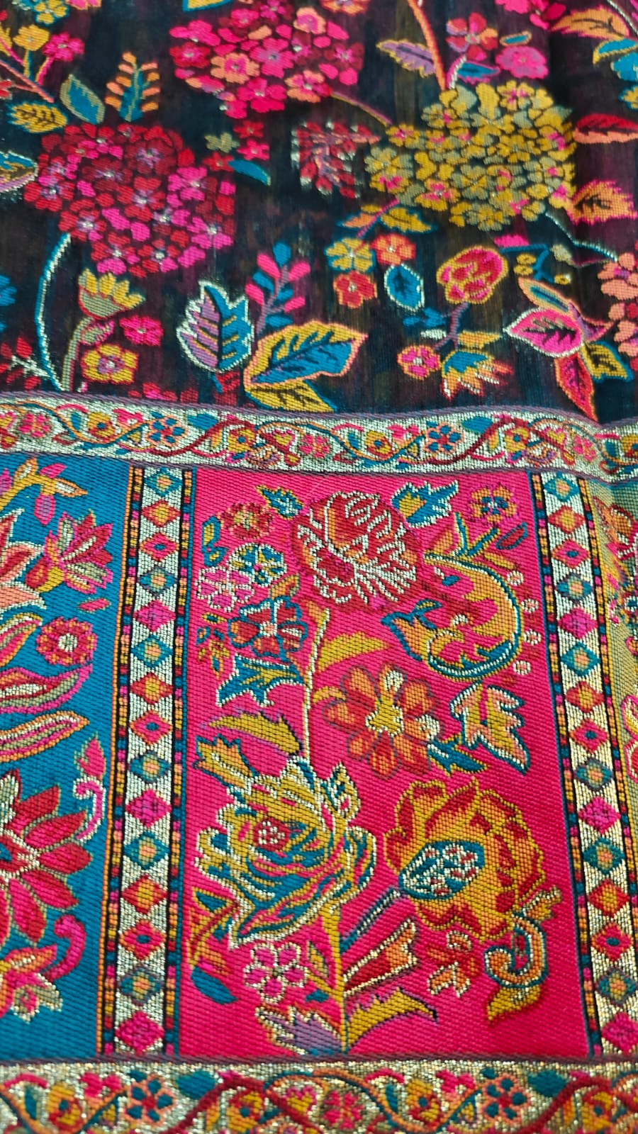 Deep Black Traditional Pashmina Cotton Silk Saree With Woven Design