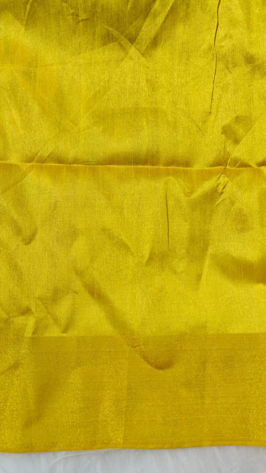 Kosa Semi Silk Saree Green Yellow & Grey Half & Half Pattern