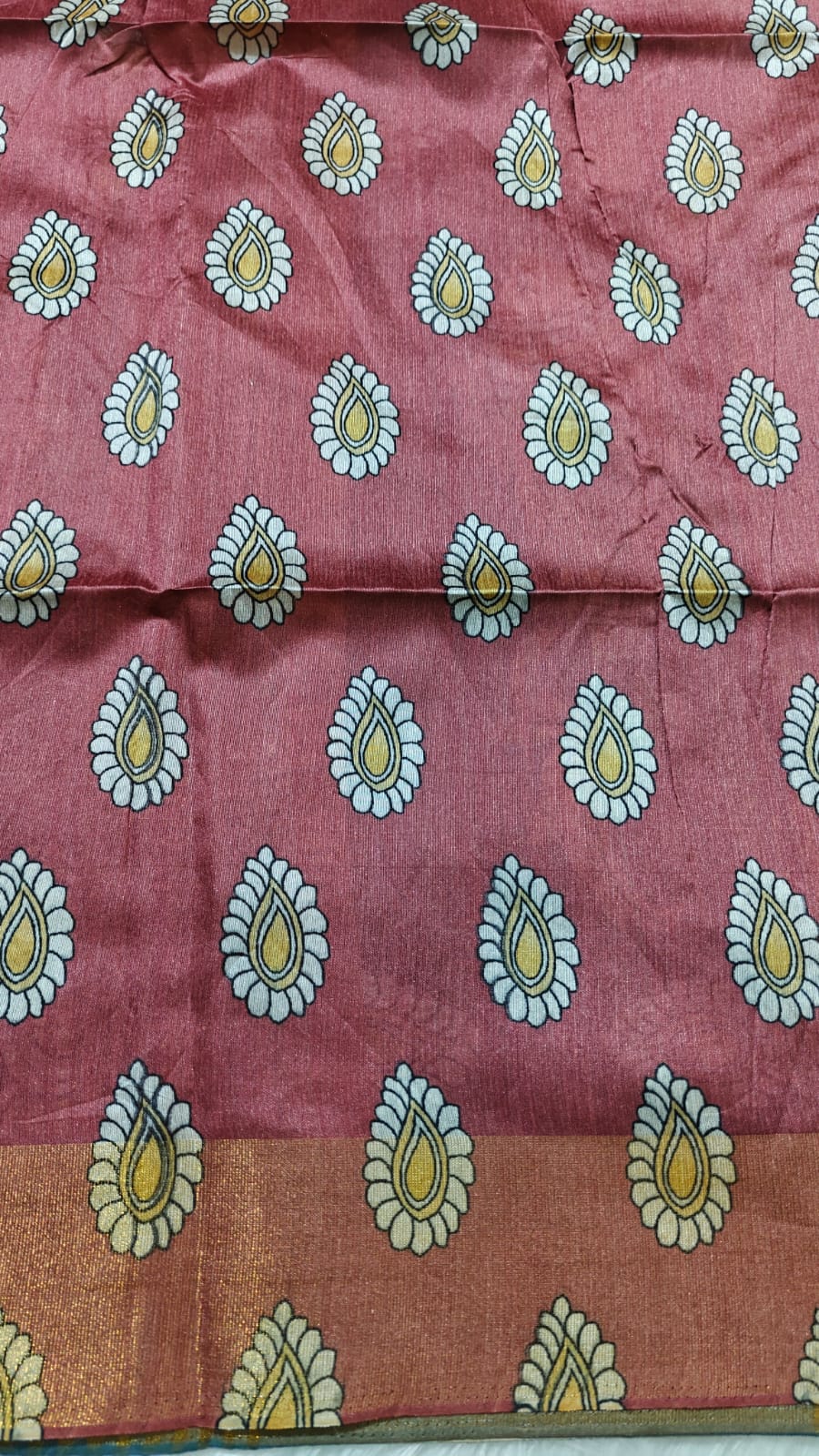 Kosa Semi Silk Saree With Grey Kalamkari Digital Printed