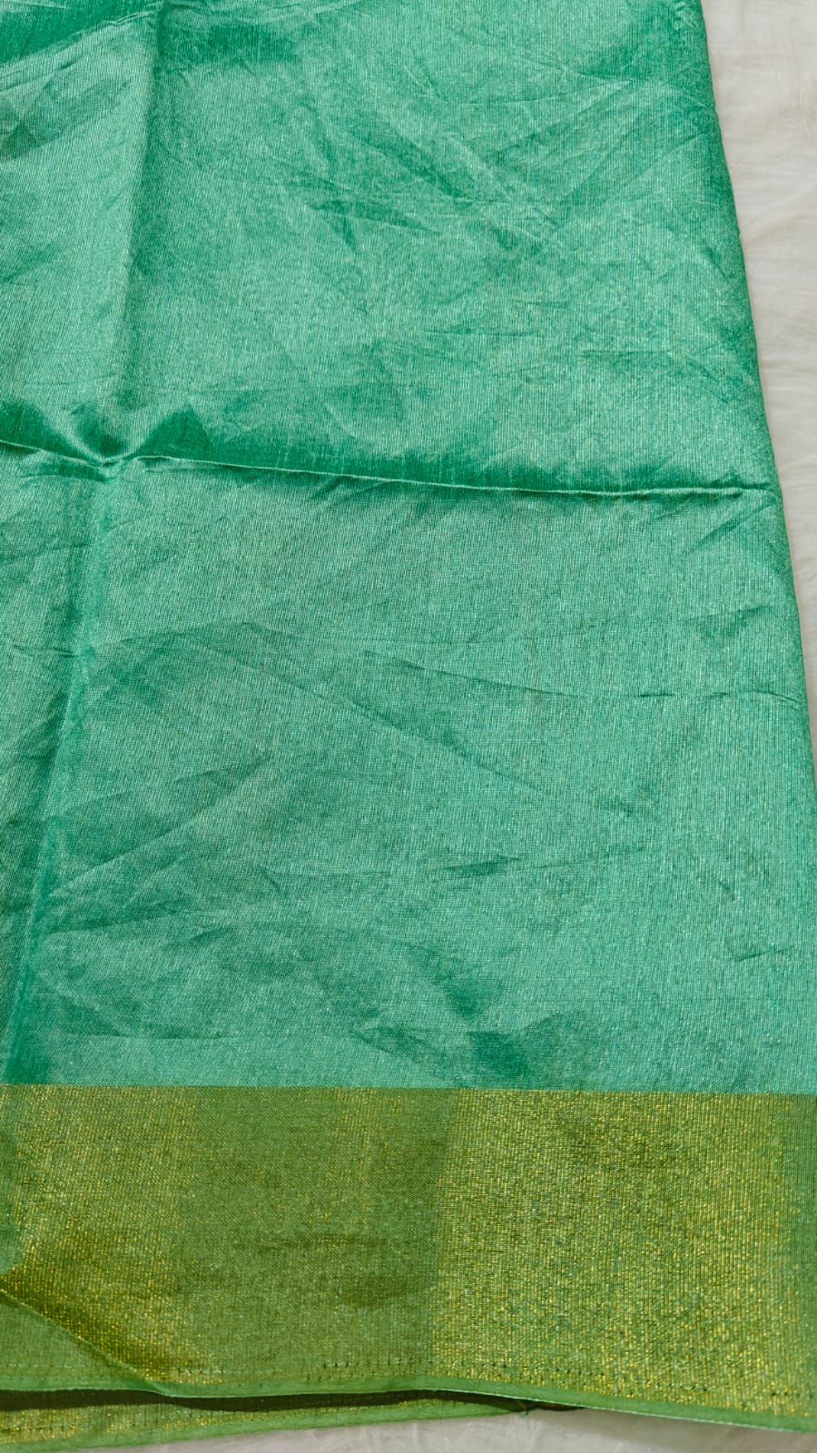 Kosa Semi Silk Fern Green Saree With Digital Printing