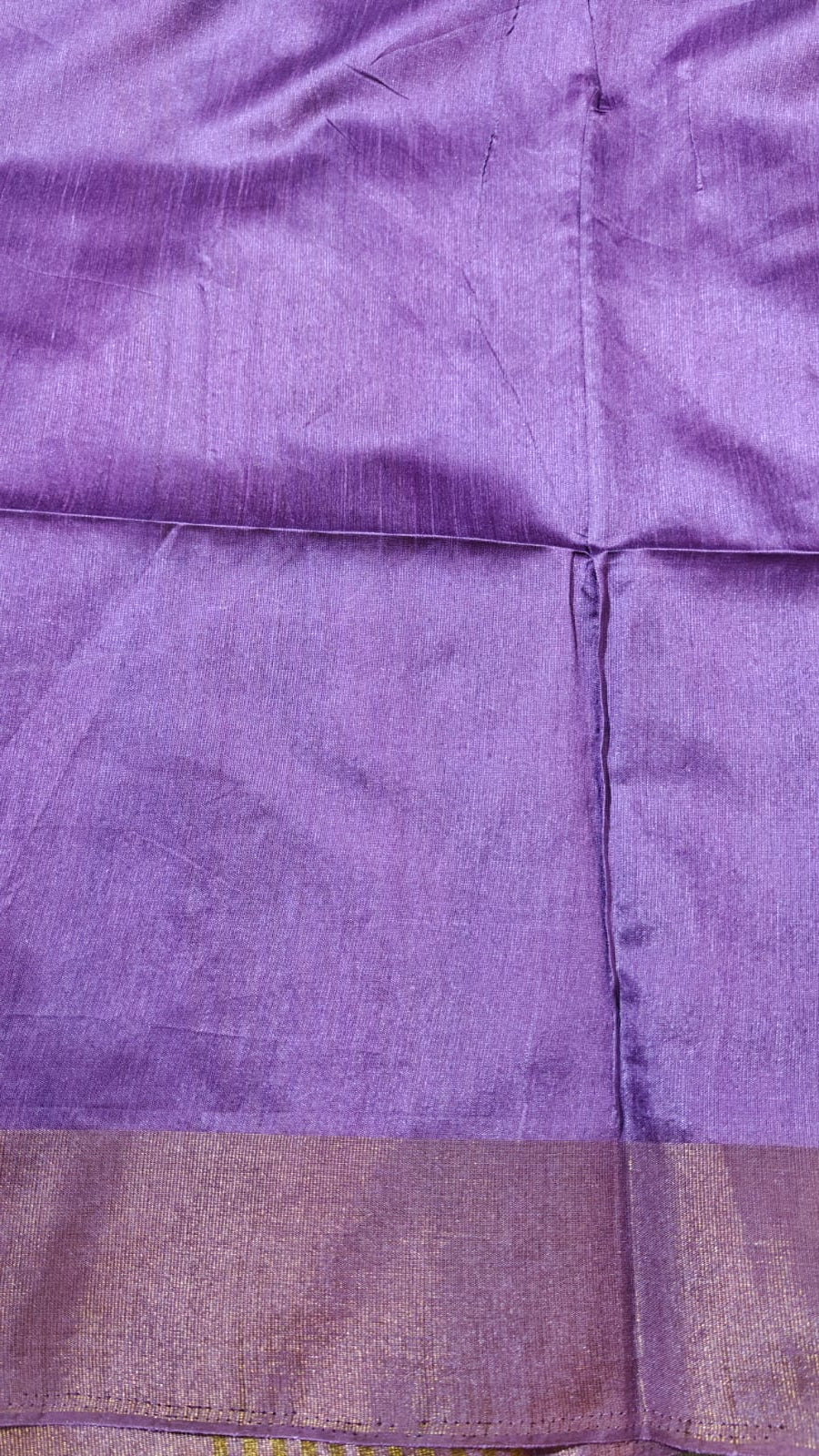 Vintage Style Printed Kosa Semi Silk Saree Yellow & Purple