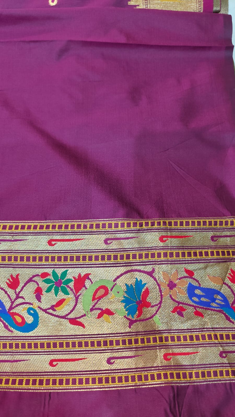 Soft Paithani Silk Saree With Meenakari Weaved Border & Pallu