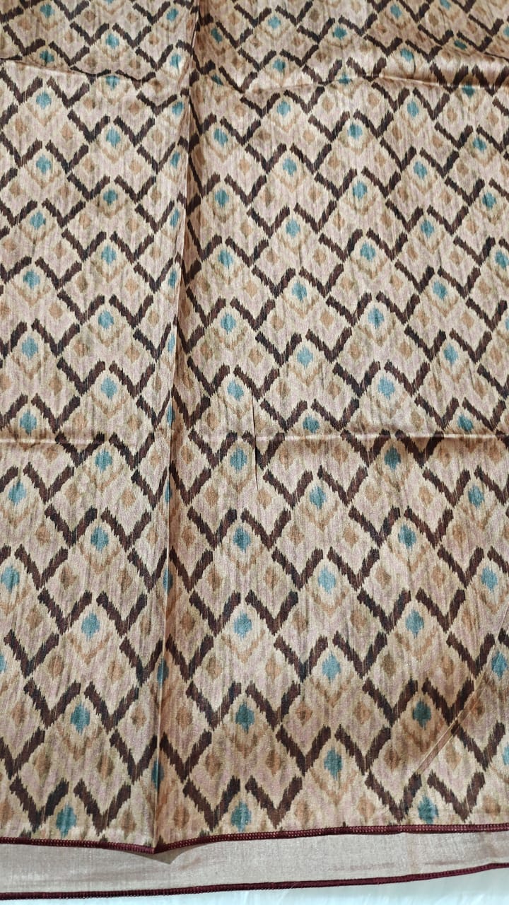 Semi Tussar silk With kalamkari Digital Printed Saree