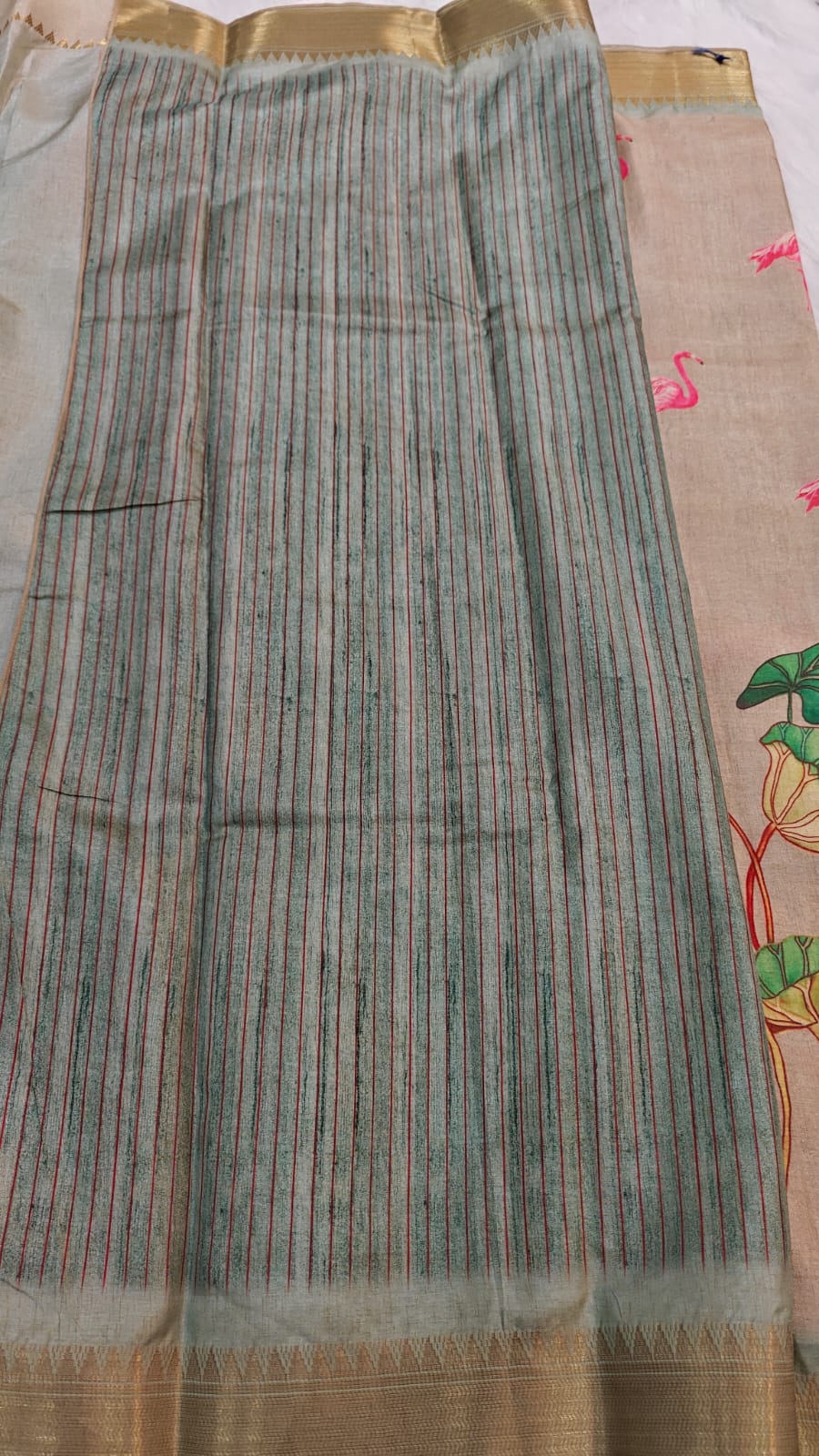 Beige - Hindu Heritage Pichwai Digital Printing In Manipuri Semi Silk