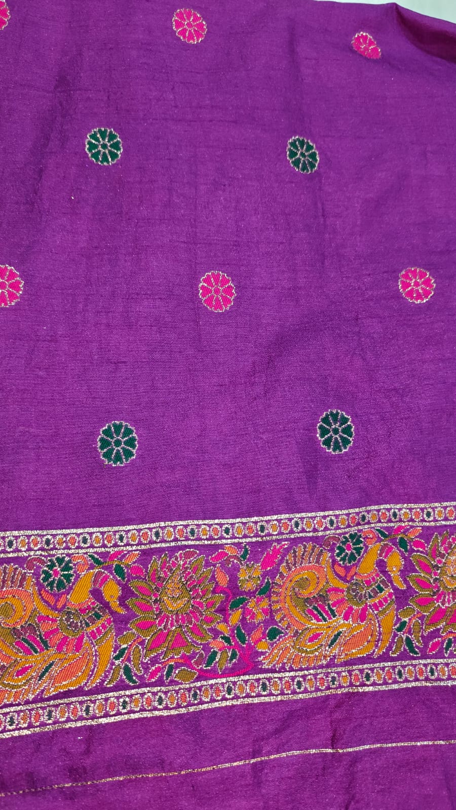 Rich Purple Traditional Viscose Pashmina Silk Saree With Woven Design