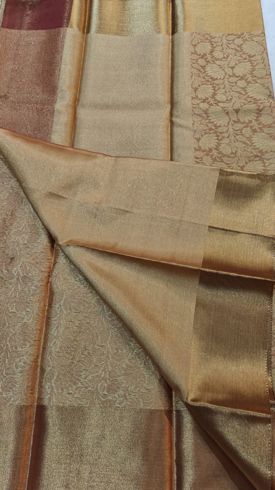 GOLD - Celebraty inspired Tissue Kanjivaram Saree With Banasari Zari Woven