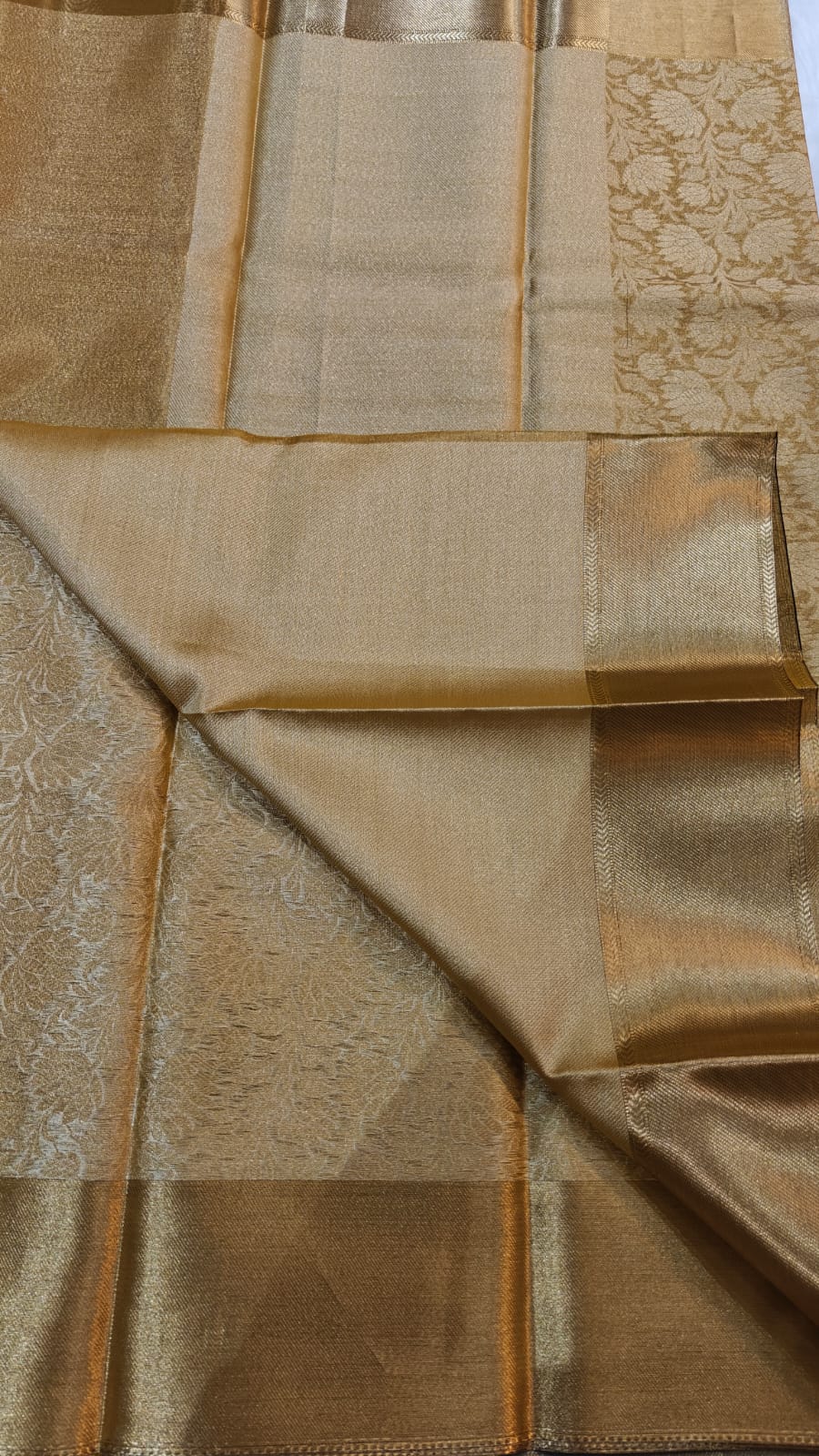 Bronze - Celebraty inspired Tissue Kanjivaram Saree With Banasari Zari Woven