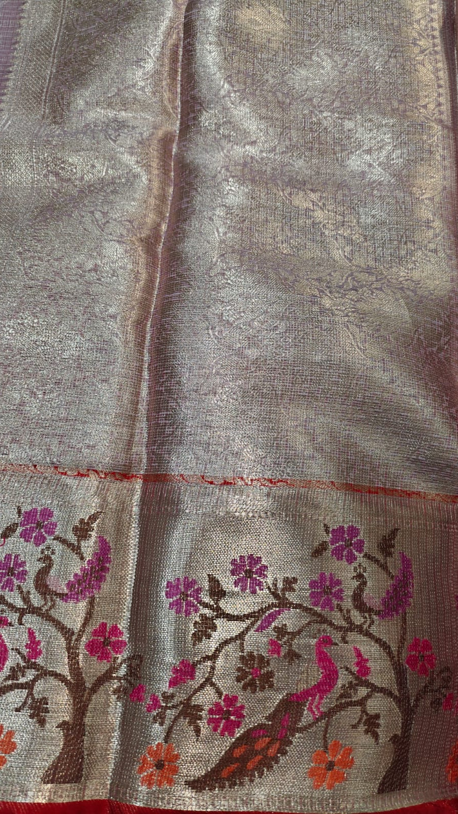 Elegant Style Kota Tissue Paithani Royal Purple & Red Saree With Big Border