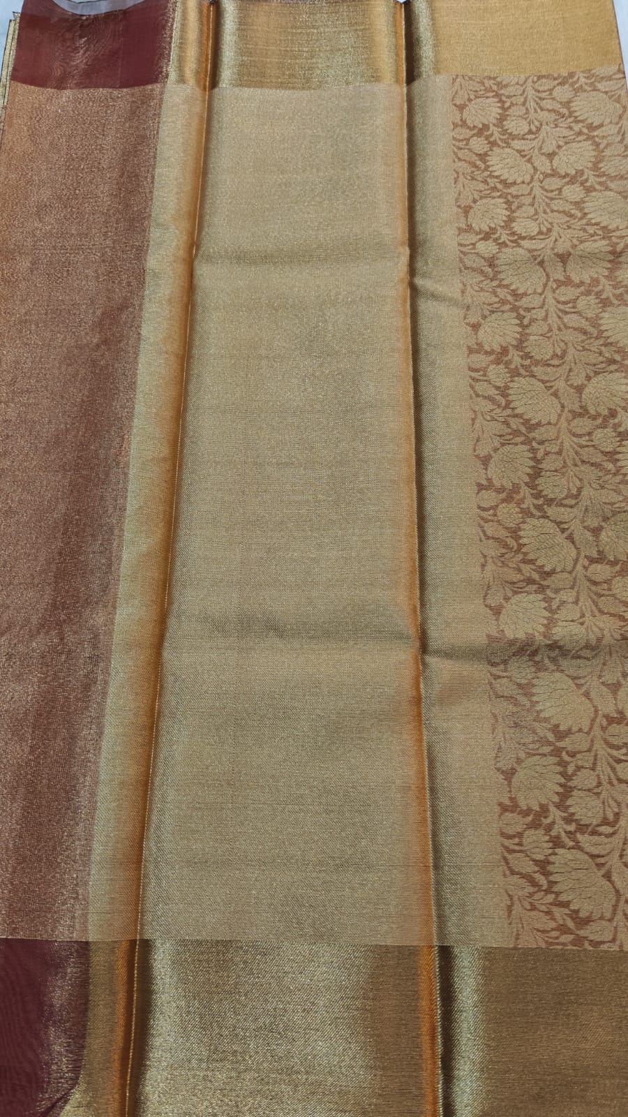 GOLD - Celebraty inspired Tissue Kanjivaram Saree With Banasari Zari Woven